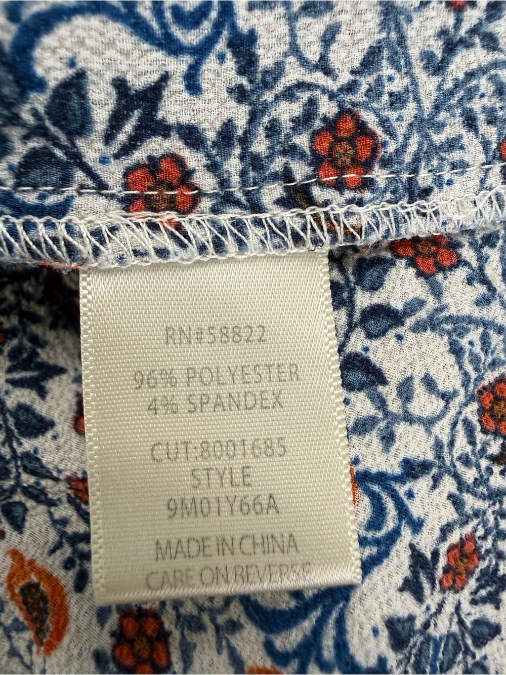 Max Studio Blue and Rust Floral Midi Dress - Picture 6 of 7